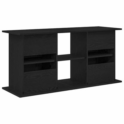 Aquariumkast – Aquariumstandaard – Aquariummeubel – Vissenkast – Aquariummeubelstuk – Zwart – Massief Eikenhout – Stevig 121x41x58 cm