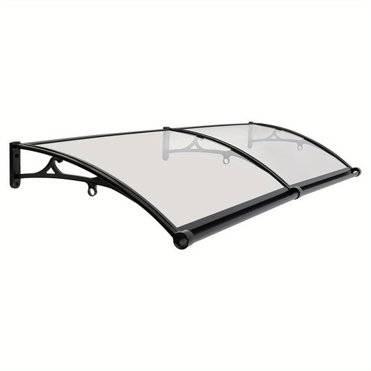 Overkapping – Terrasoverkapping – Paviljoen – Pergola – Veranda – Transparant Boogvormig Dak – Aluminium Zwart Frame – Ingebouwde Goten – Stevig & Weerbestendig