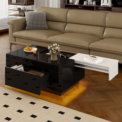 Salontafel met opbergruimte – Koffietafel – Bijzettafel – Multifunctionele tafel – Woonkamertafel – Uitschuifbaar lift-top – Duurzame metalen constructie