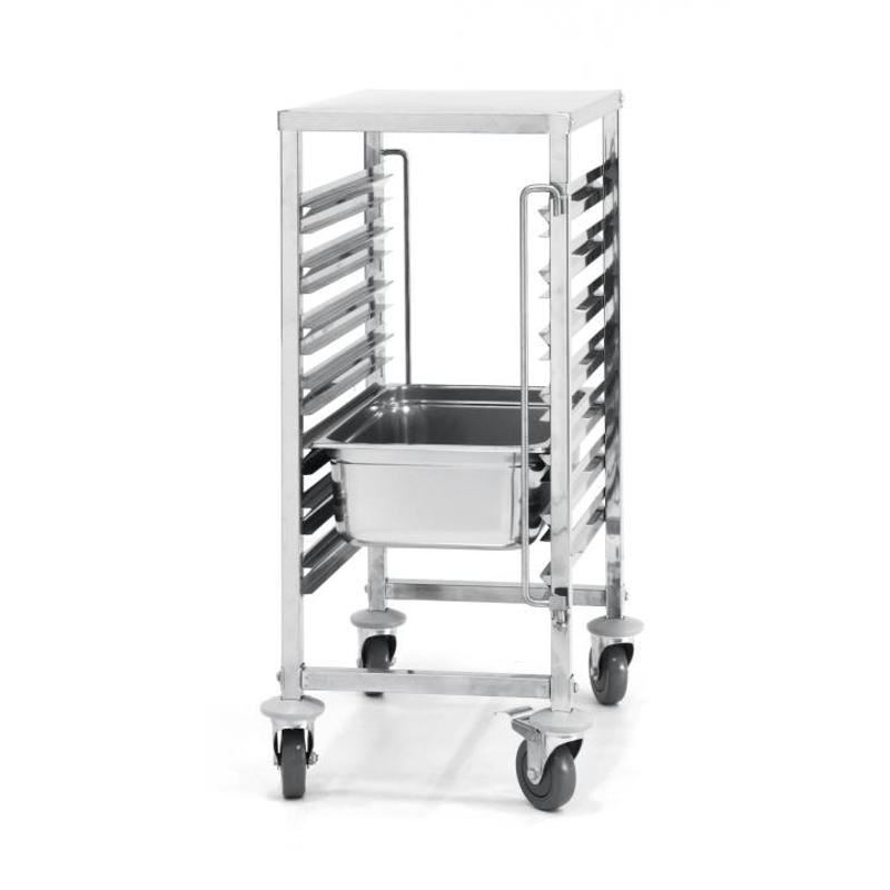 Trolley for Transporting 7 X GN 1/1 Containers with a Worktop - Hendi 810668