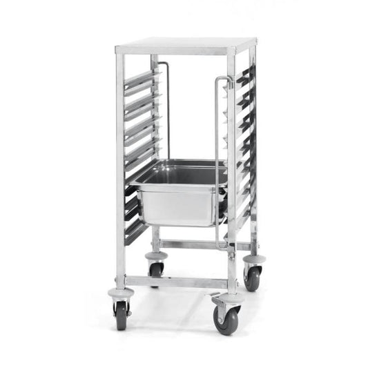 Trolley for Transporting 7 X GN 1/1 Containers with a Worktop - Hendi 810668