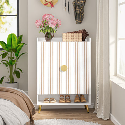 Deurmontage Schoenenkast – Schoenenrek – Schoenopberger – Schoenendoos – Schoenenelement – 7-laags – Geschikt Voor 25 Paar Schoenen – Modern Simpel Design Bruin