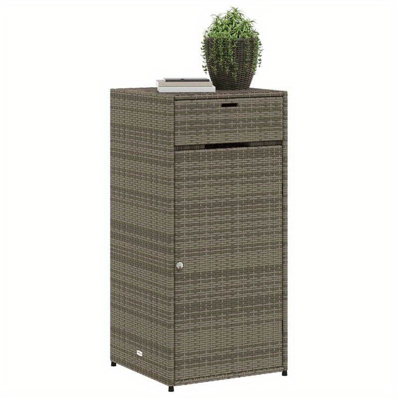 Garden Cabinet 55X55X111 Cm Made of Gray Poly Rattan, Box, Cabinet, Rack for Outdoor Storage