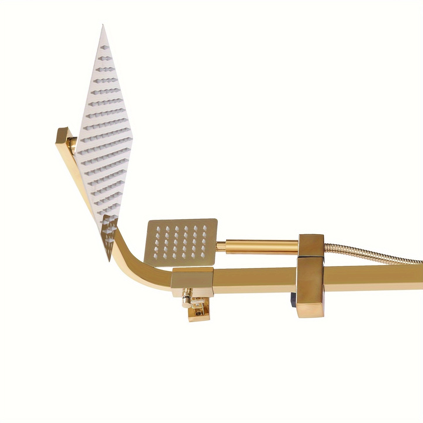 Gouden Douche Set – Regendouche – Handdouche – Douchekop – Douchekraan – Verstelbare Hoogte 80-113 cm – Roestvrij Koper & RVS