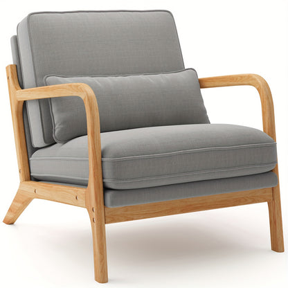 Bureaustoel – Office Chair – Werkstoel – Gaming Stoel – Fauteuil – Ergonomisch Design – Massief Houten Frame – Comfortabele Zitkussen – Grijs