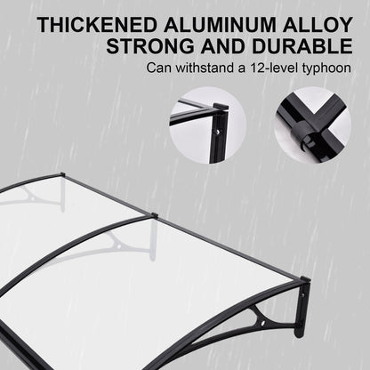 Aluminium Zonnescherm – Uitbreekbaar Zonnescherm – Deurzonnescherm – Raamzonnescherm – Balkonoverkapping – 100x203 cm – Duurzaam Aluminium Frame – Waterafvoer Goot