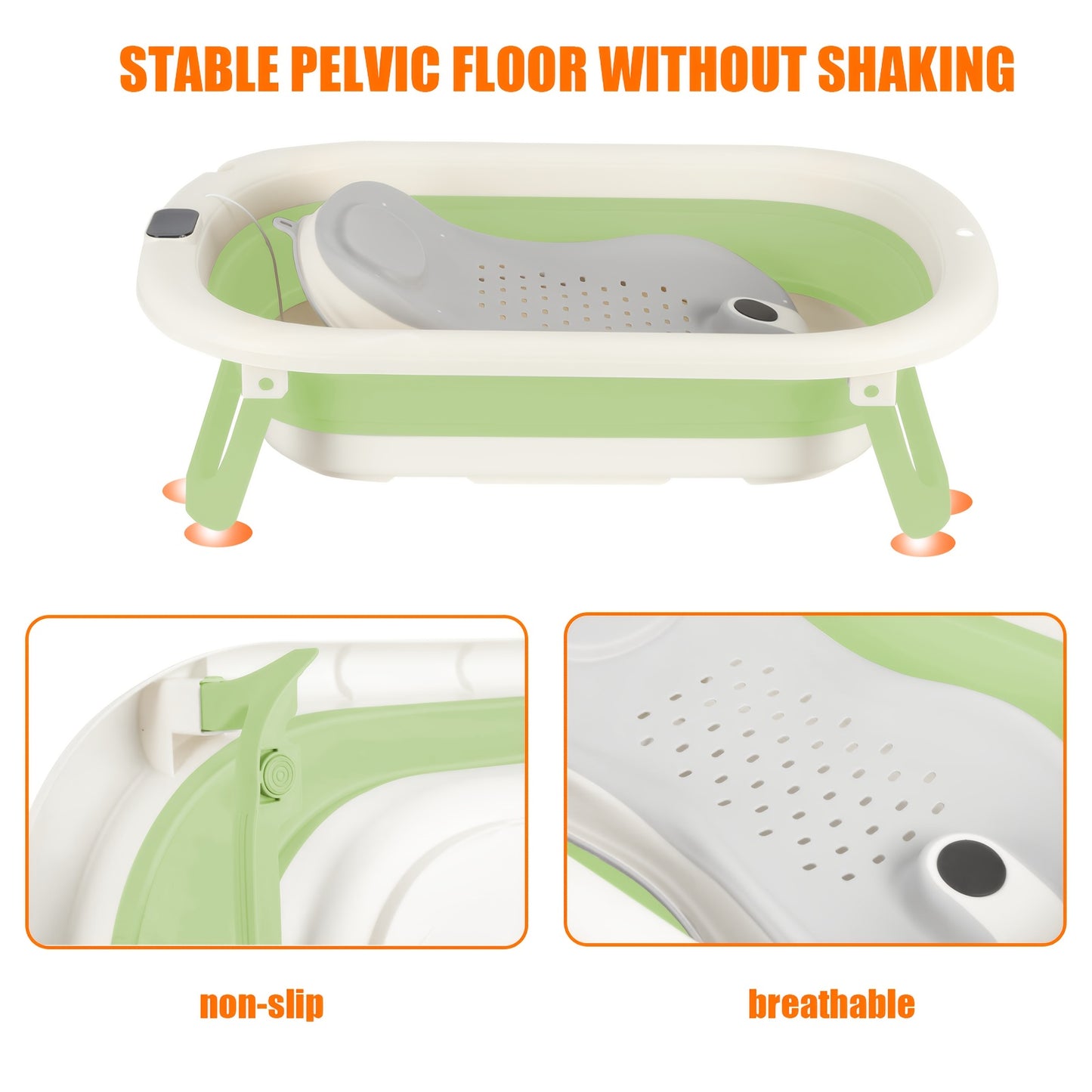 Opvouwbare Hondenbadkuip – Hondenbad – Hondenwasbak – Hondenbassin – Puppybad – Compact & Ruimtebesparend – Met Waterafvoerplug – 43x71x18,5 cm – Lichtgewicht & Anti-slip – Groen