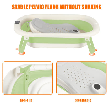 Collapsible Pet Bathtub and Washing Station - Portable Dog Bath Tub with Drain Plug, Space-Saving Bathing Basin & Multi-Purpose Laundry/Storage Basket, Lightweight Non-Slip Design, Compact Foldable Bath Tub for Small Dogs, Ea