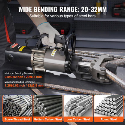 Wapeningsbuiger – Buigmachine Wapeningsstaal – Hydraulische Buiger – Elektrische Buigmachine – Betonstaal Buiger – 2000W Motor – Buighoek Instelbaar 0°-90°