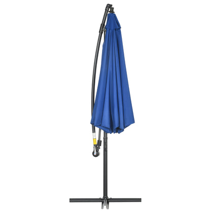 Parasol – Zweefparasol – Tuinparasol – Balkonparasol – Terrasparasol – Kantelbaar – Ø 3 Meter – Staal Frame – Blauw Polyester
