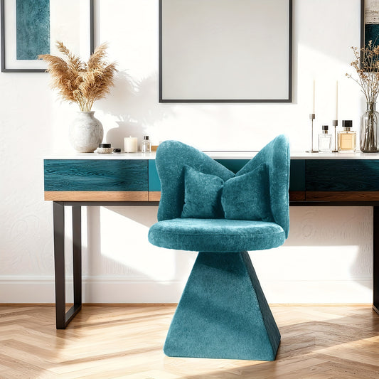 Stoel – Eetkamerstoel – Draaistoel – Loungestoel – Kaptafelstoel – Chenille Stoffering – 360° Draaibaar Design