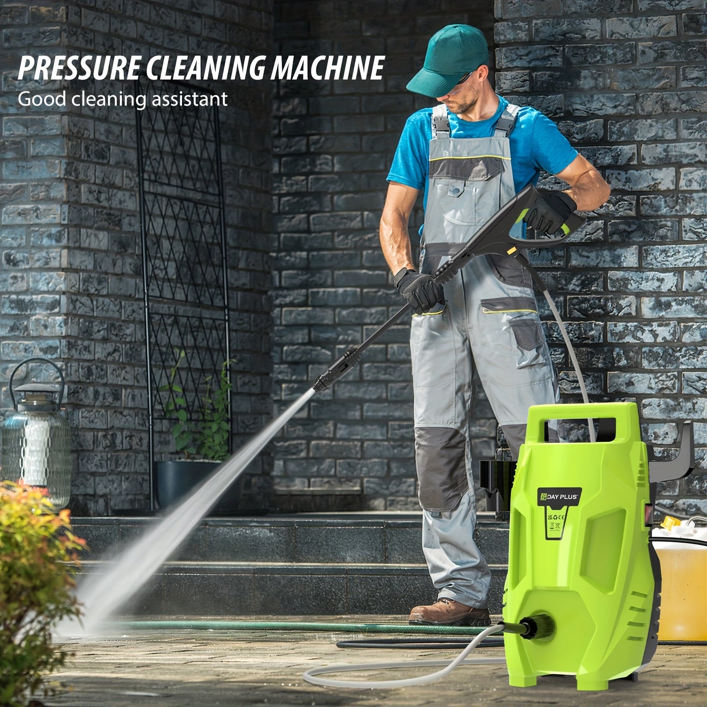 Pressure Washers, 90Bar High-Pressure 500L/H Flow Rate Electric Pressure Washers with 3in 1 Adjustable Nozzle & 7m Hose, Jet Washers for Cleaning Cars, Driveways, Patios, Fences