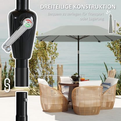 Parasol – Zonnescherm – Terrasparasol – Buitenparasol – Verstelbare Parasol – 2,3 Meter Diameter – Aluminium Frame Met Fiberglas