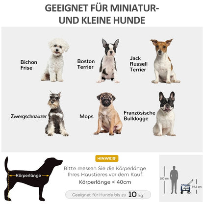 2-in-1 Wandelwagen – Draagmand – Hondenwagen – Dierenbuggy – Huisdierwagen – Metalen Frame – Afneembare Draagmand