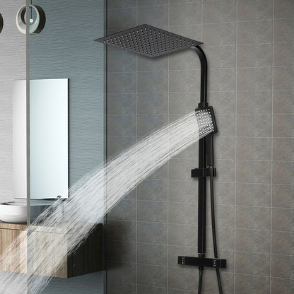 Regendouche – Doucheset – Douchekolom – Thermostaatkraan – Handdouche – RVS – 30 x 30 cm – Anti-scald bescherming