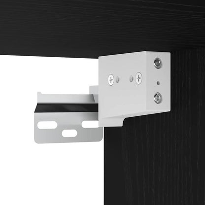 Tv-meubel – TV Kast – TV Meubel – Media Console – Entertainmentmeubel – Zwart Eikenhout – 3-delige Set – Compact 80x30x30 cm – Duurzaam Hardhout