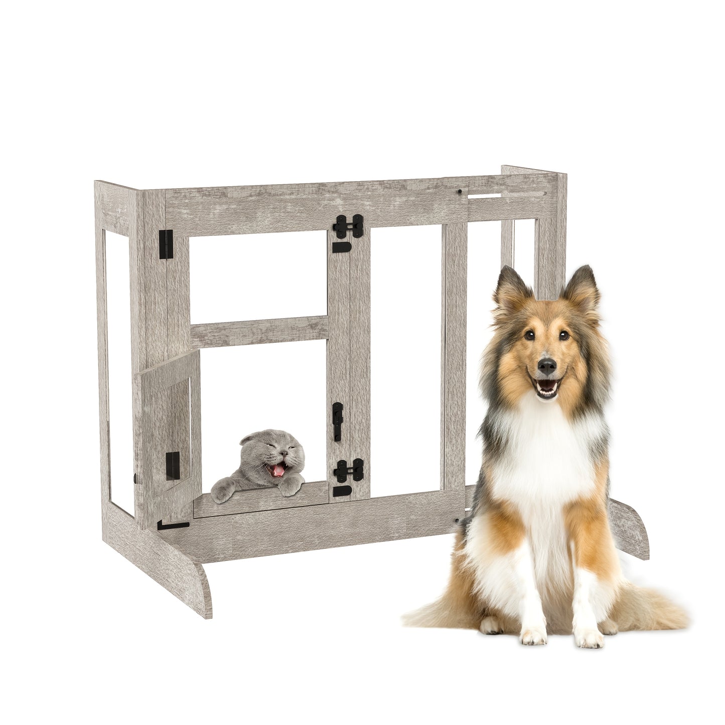 Dog Gate, Dog Fence, 80cm Tall, Extends Up To 100cm Wide, Safety Gate For Doorways, Stairs, Hallways, Indoor/Outdoor