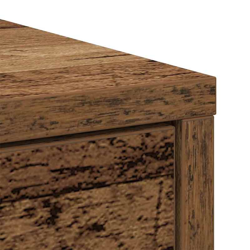 Modern Rustic Hardwood Sideboard with Drawers and Doors - Spacious Storage Organizer, 70.5x34x74.5cm, Distressed Wood Finish, Open Shelf Compartment, Perfect for Living Room or Dining Area
