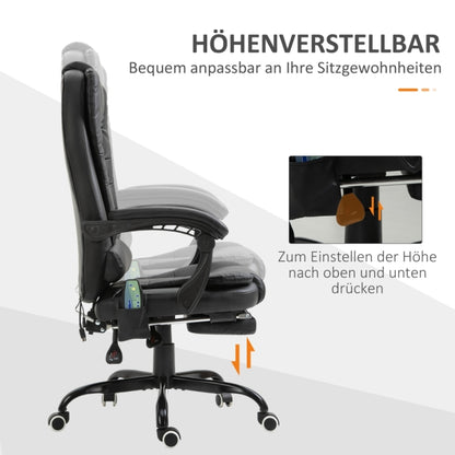 Bureaustoel – Ergonomische Stoel – Office Chair – Gamingstoel – Draaistoel – Verstelbare Hoogte – Geïntegreerd Massagepunten & Voetensteun – Stabiel Metalen Frame & Lendensteun