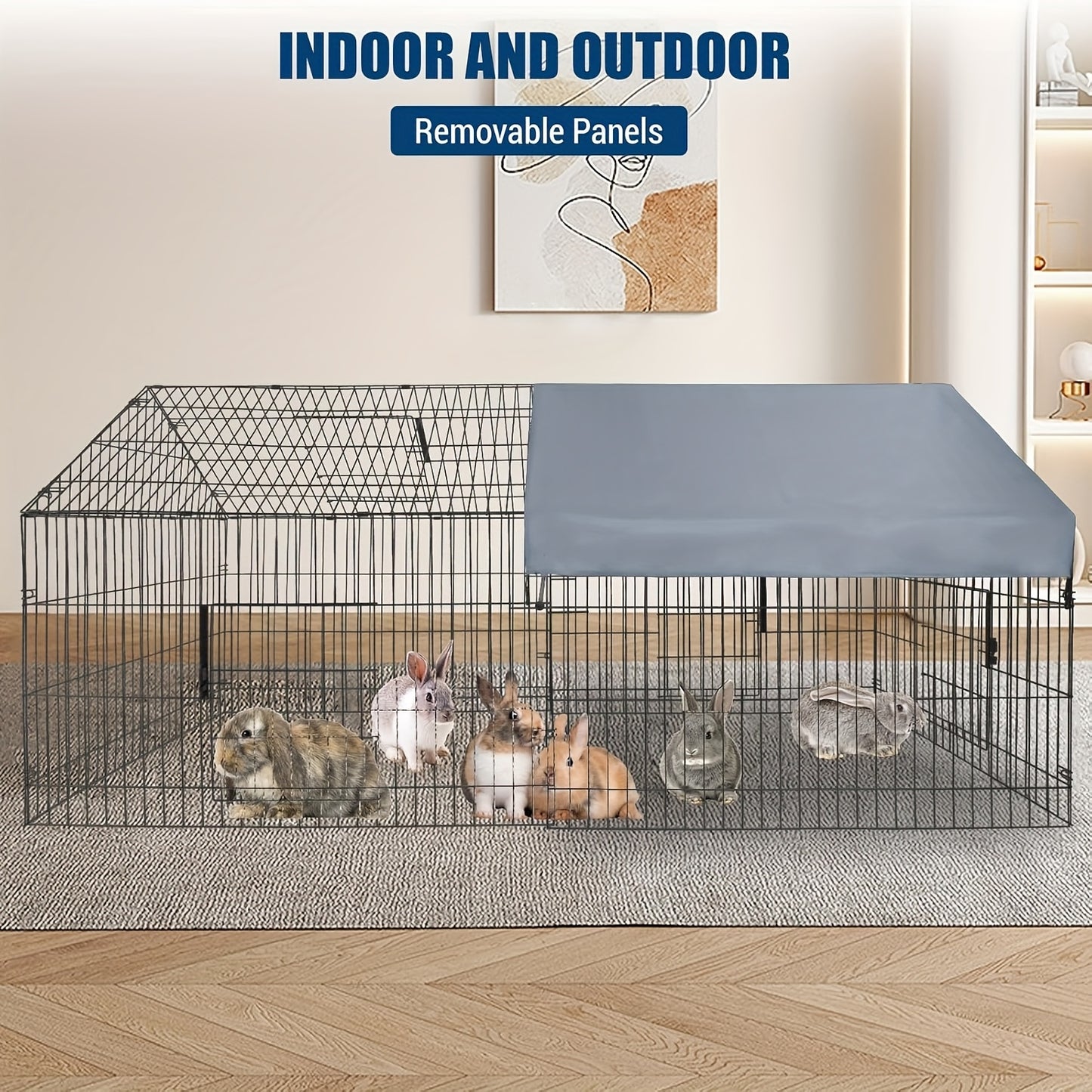 Kippenhok – Kippenren – Pluimveehok – Buitenren – Kippenkooi – Metalen Kippenren – Waterdichte UV-bestendige Cover – Afmeting 218x102x102 cm