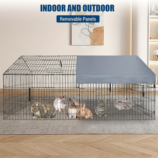 Kippenhok – Kippenren – Pluimveehok – Buitenren – Kippenkooi – Metalen Kippenren – Waterdichte UV-bestendige Cover – Afmeting 218x102x102 cm
