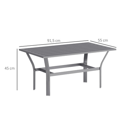 Metalen Bijzettafel – Buiten Tafel – Balkon Tafel – Coffee Table – Tuin Tafel – Donkergrijs – Weerbestendig – 91,5 x 55 x 45 cm