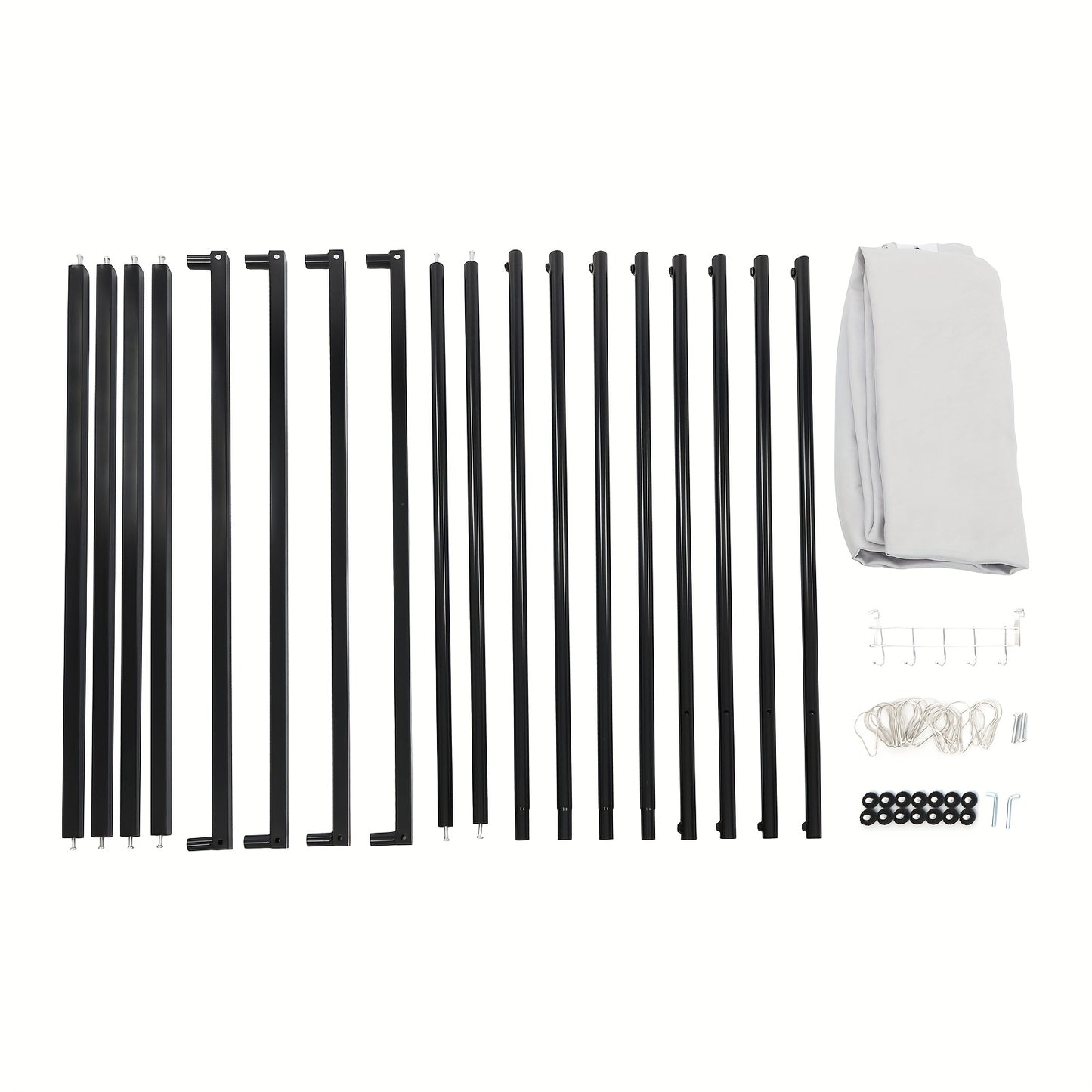 Pasmhokje – Paskamer – Kleedkamer – Pasruimte – Mobiele Paskamer – Stevig Metalen Frame – Machinewasbare Linnen Stof – Ruime Afmetingen 100x100x200 cm – Compact & Vrijstaand Grijs