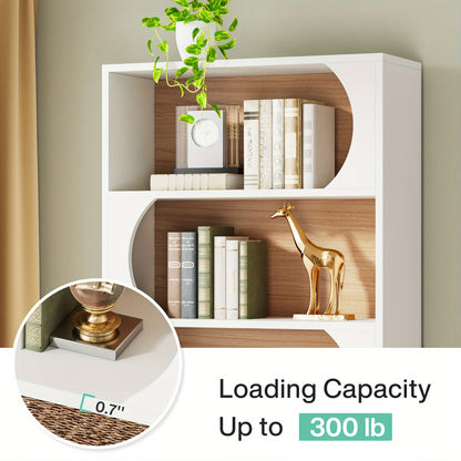 Boekenkast – Boekplank – Stapelrek – Opbergkast – Vakkenkast – Wit Walnoot – 180 cm Hoog – 6 Open Schappen