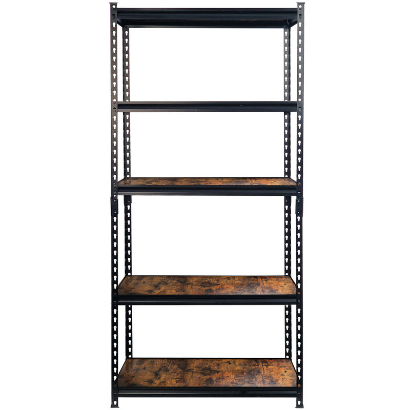 Mega-M Pro Loft Warehouse Shelf, H-180 Cm L-90 Cm G-40 Cm, 5 Shelves with 6.2 MmWood Veneer (275Kg) Black N