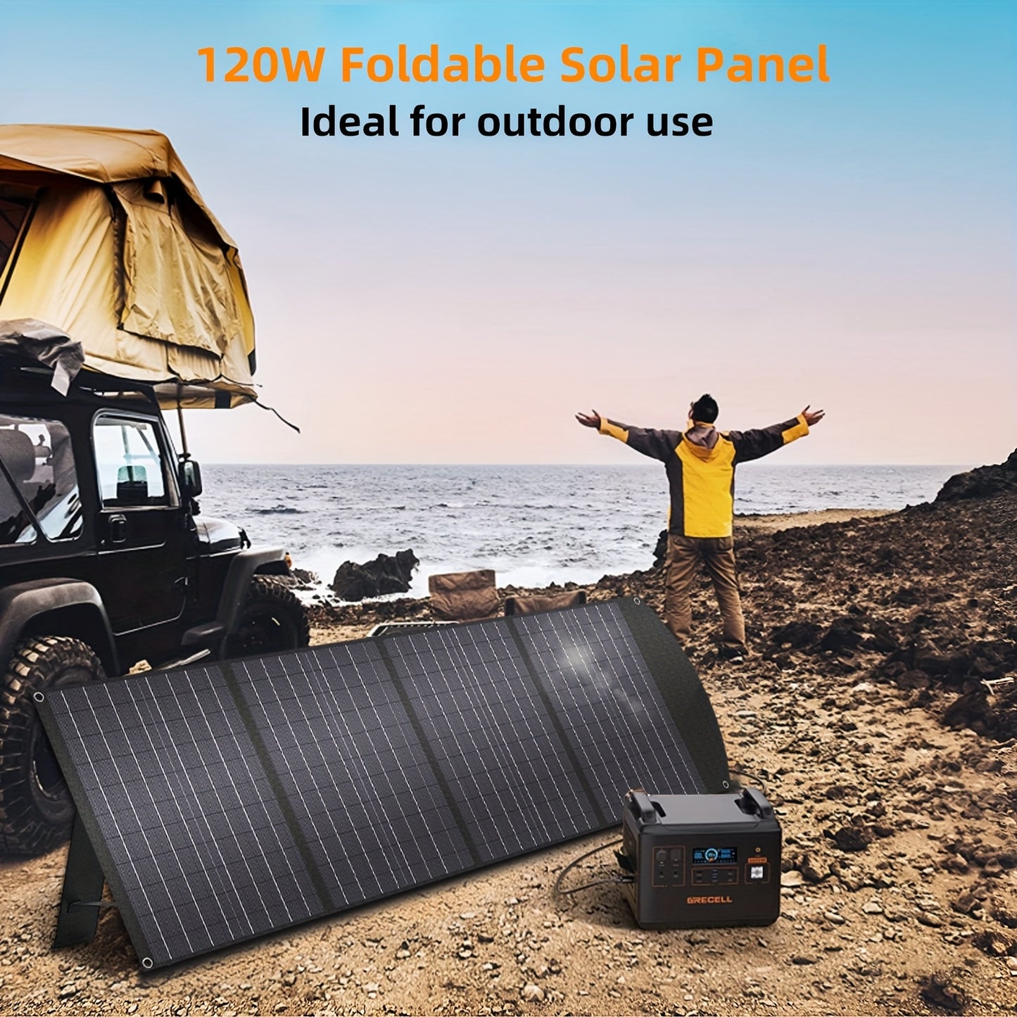 Opvouwbaar Zonnepaneel – Draagbare Zonnebatterij – Solar Charger – Camping Zonnepaneel – 200W – Monokristallijn – Compact