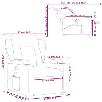 Relaxstoel – Fauteuil – Loungestoel – Schommelstoel – Relaxfauteuil – Massagefunctie – Verstelbare Rugleuning tot 135° – Stabiel Hout-Metaal Frame