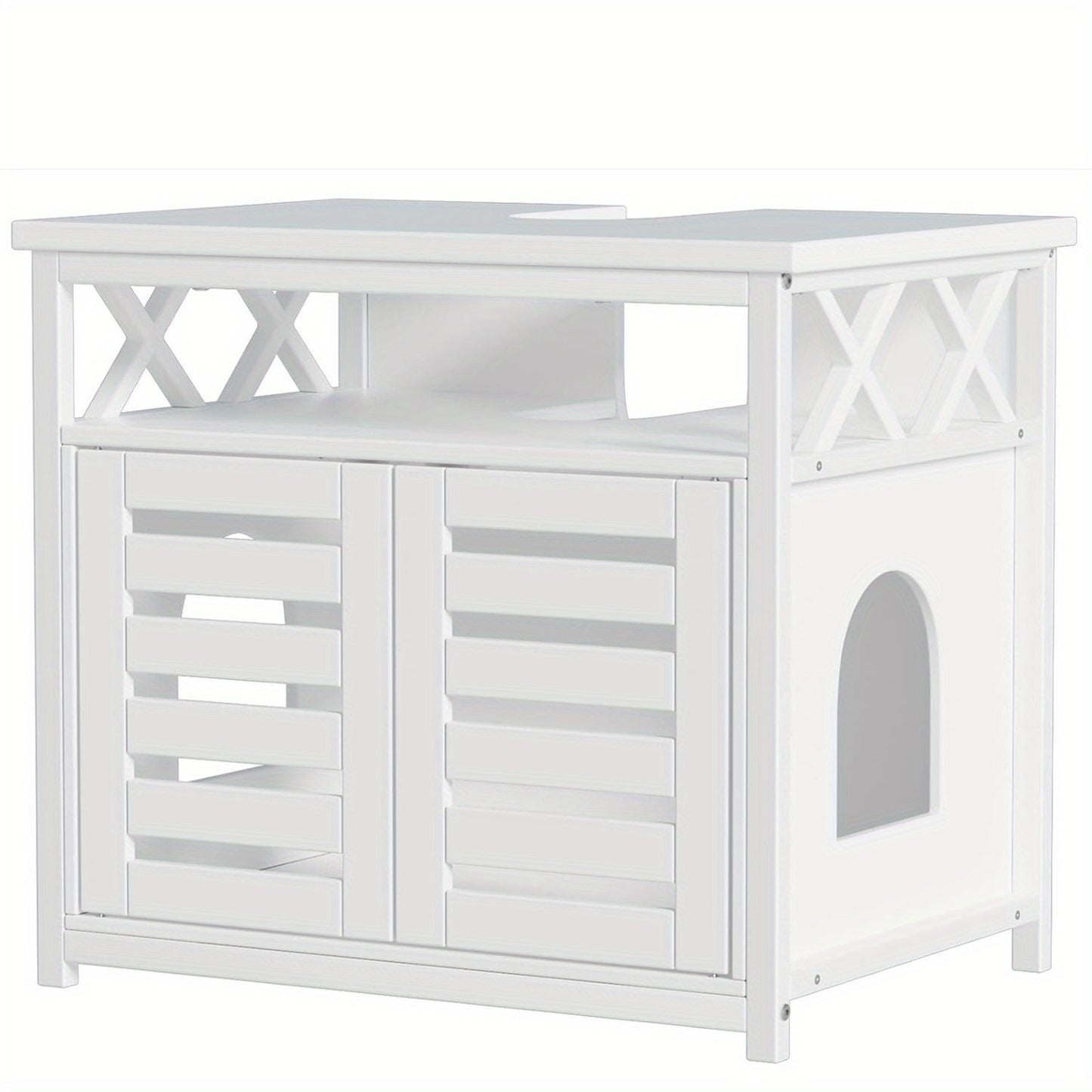 Kattenbakmeubel – Kattenkast – Kattenbakkast – Kattenhuis – Kattenbakombouw – Multifunctioneel 2-in-1 – Robuust Vochtbestendig Hout 65x45x60 cm