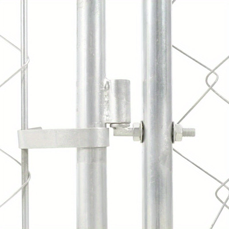 Hondenren – Hondenhok – Hondenkooi – Buitenren – Hondenkennel – Silvery – Met Beschermend Dak – 200 x 200 x 135 cm – Weerbestendig Polyethyleen