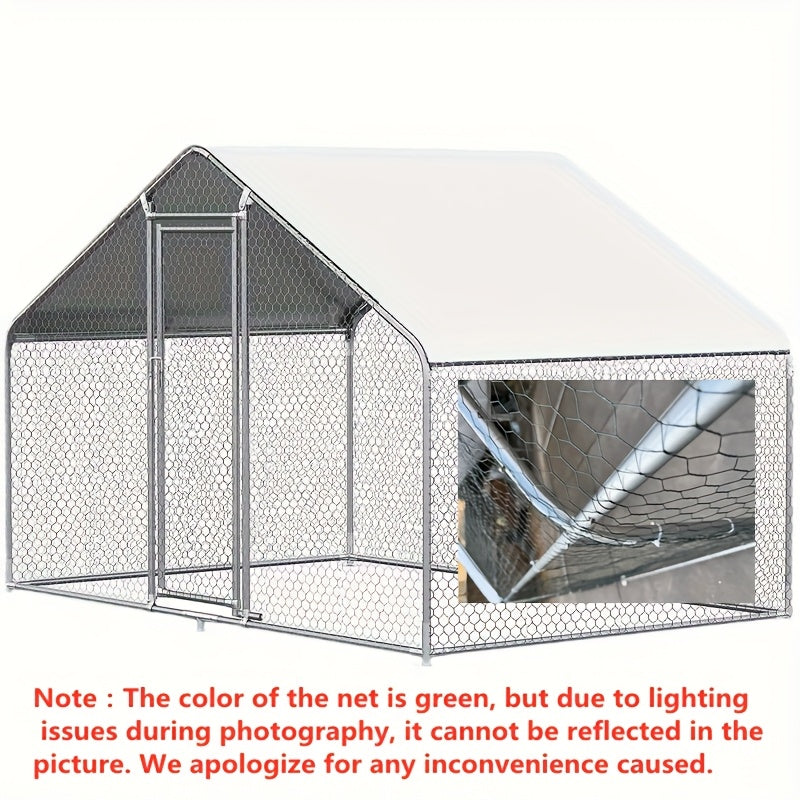 1pac Walk-in Chicken Coop for 20-40 Chickens, Large Metal Poultry Cage Run with Waterproof Cover, Outdoor Backyard Chicken House for Small Animals, Chicken Coop for Small Animals