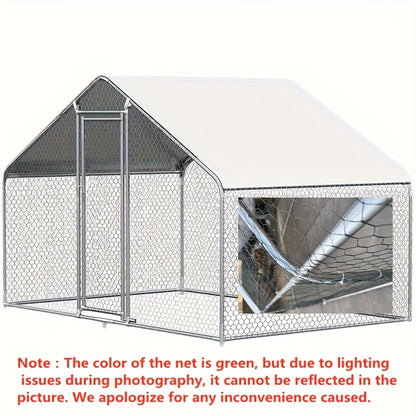 1pac Walk-in Chicken Coop for 20-40 Chickens, Large Metal Poultry Cage Run with Waterproof Cover, Outdoor Backyard Chicken House for Small Animals, Chicken Coop for Small Animals