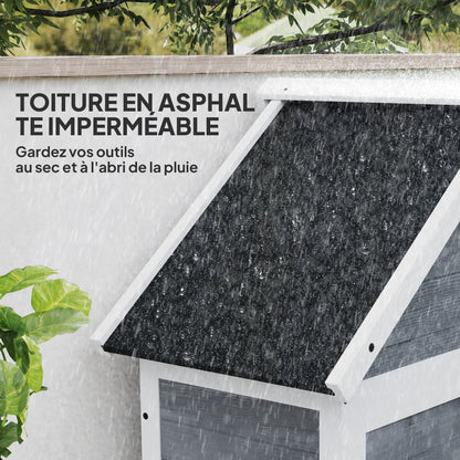 Tuinhuisje – Tuinkast – Tuinschuur – Tuinberging – Berging – Hout – Weerbestendig Asfalt Dak – Verstelbare Legplanken – Grijs