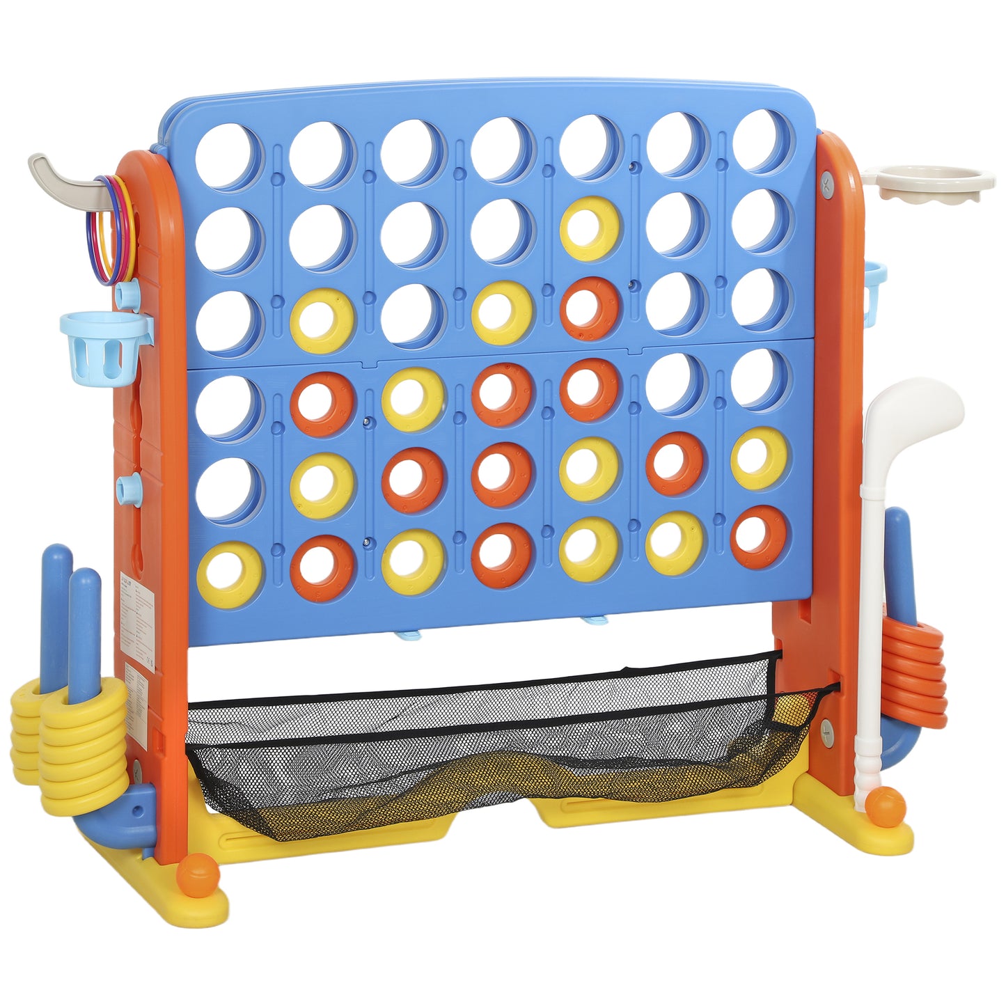 Vier op een rij – Connect Four – Strategiespel – Bordspel – Reisspel – Verstelbare Hoogte – Stevig Plastic – Multicolor