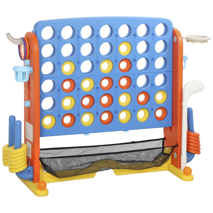 Vier op een rij – Connect Four – Strategiespel – Bordspel – Reisspel – Verstelbare Hoogte – Stevig Plastic – Multicolor