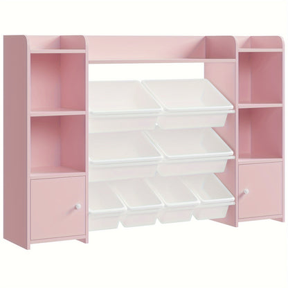 Witte Boekenkast – Boekplank – Opslagkast – Opbergkast – Vakkenkast – 8 Ladeboxen – Stevig Hout – Eenvoudige Montage