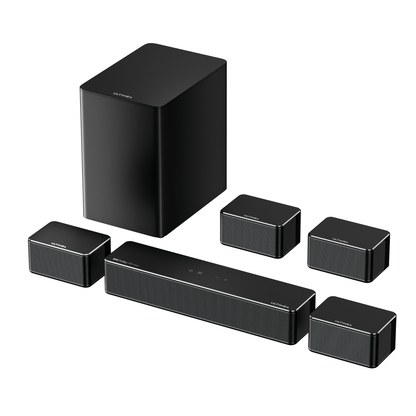 7.1 Surround Sound Systeem – Draadloze Subwoofer – Soundbar – Surround Geluidssysteem – Home Theater Audio – Dolby Atmos Technologie – 6,5 Inch Subwoofer Met 12 Instelbare Bassniveaus