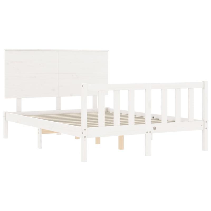 Bed Frame Without Materasso Bianco 120x200cm Wood Massello Pino Removable and durable