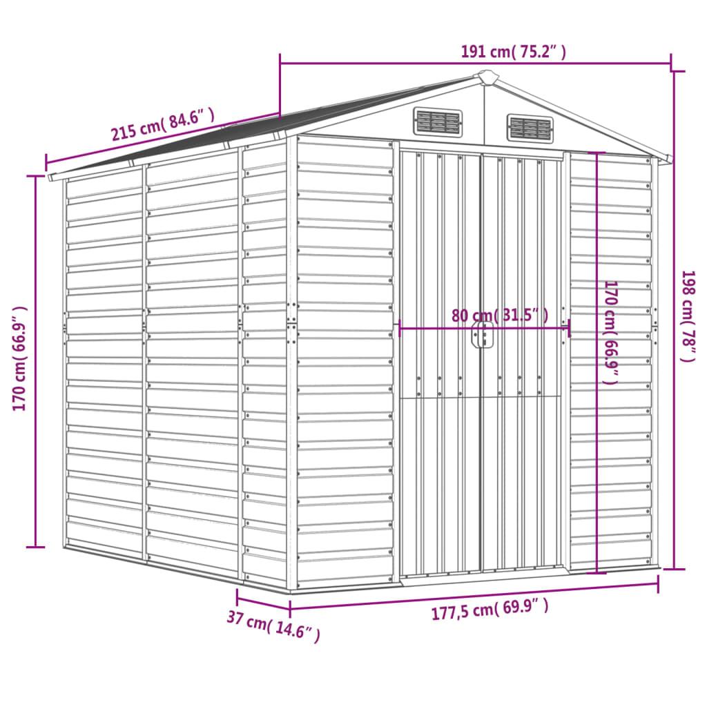 Tuinschuur – Tuinkast – Berging – Opbergschuur – Gereedschapsschuur – Gegalvaniseerd Staal – Ruim 191x215x198 cm – Hoekbescherming