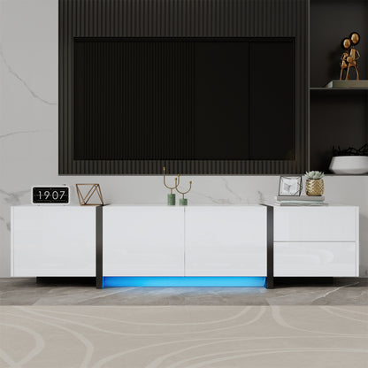 tv-meubel – tv-kast – tv-dressoir – media meubel – entertainment unit – modern wit design – duurzaam materiaal zonder hout – met zwarte poten – veel opbergruimte – minimalistisch – eenvoudig te monteren
