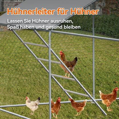 3x4x2 Meter Chicken Coop, Poultry And Livestock Enclosure, with Safety Lock, Made Of Metal, Suitable for Chickens, Rabbits And Other Small Animals.