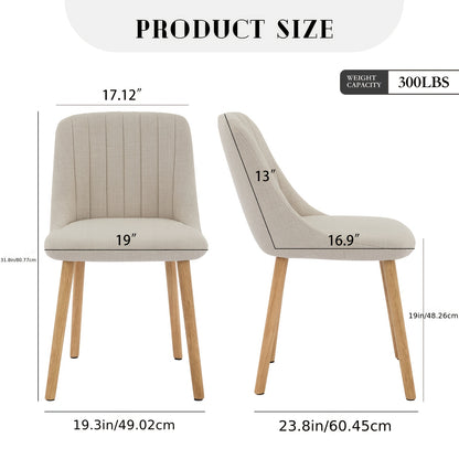 Ergonomische Eetkamerstoel – Armstoel – Zitstoel – Stoelset – Linnen Stoel – Beige Kleur – Ademend Linnen – Eenvoudige Montage