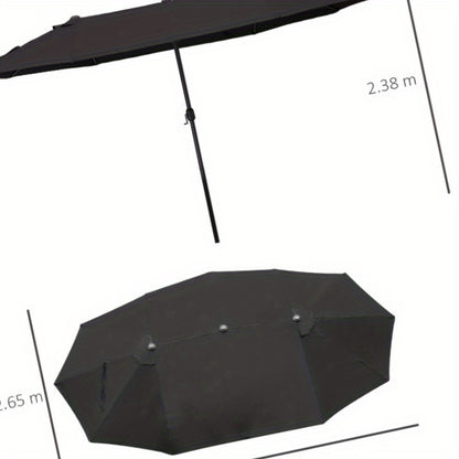 Parasol – Buitenscherm – Zonnescherm – Tuinparasol – Terrasparasol – Ovaal 460x270 cm – Water- en Windbestendig Doek