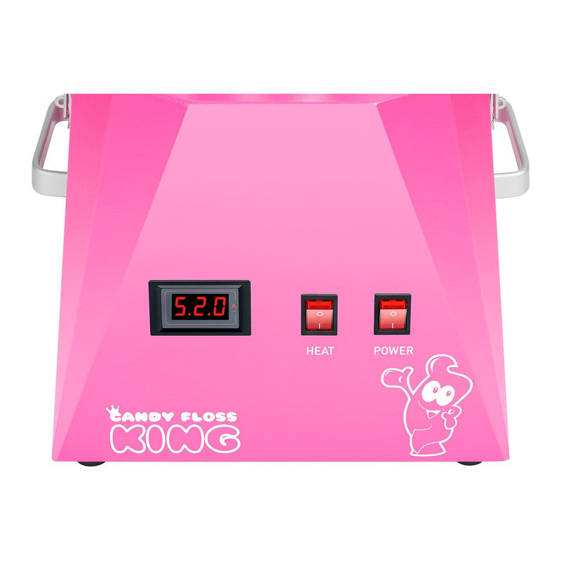 LED Pink Cotton Candy Machine 52cm 1030W Royal Catering RCZK-1030-W-R - QUORE