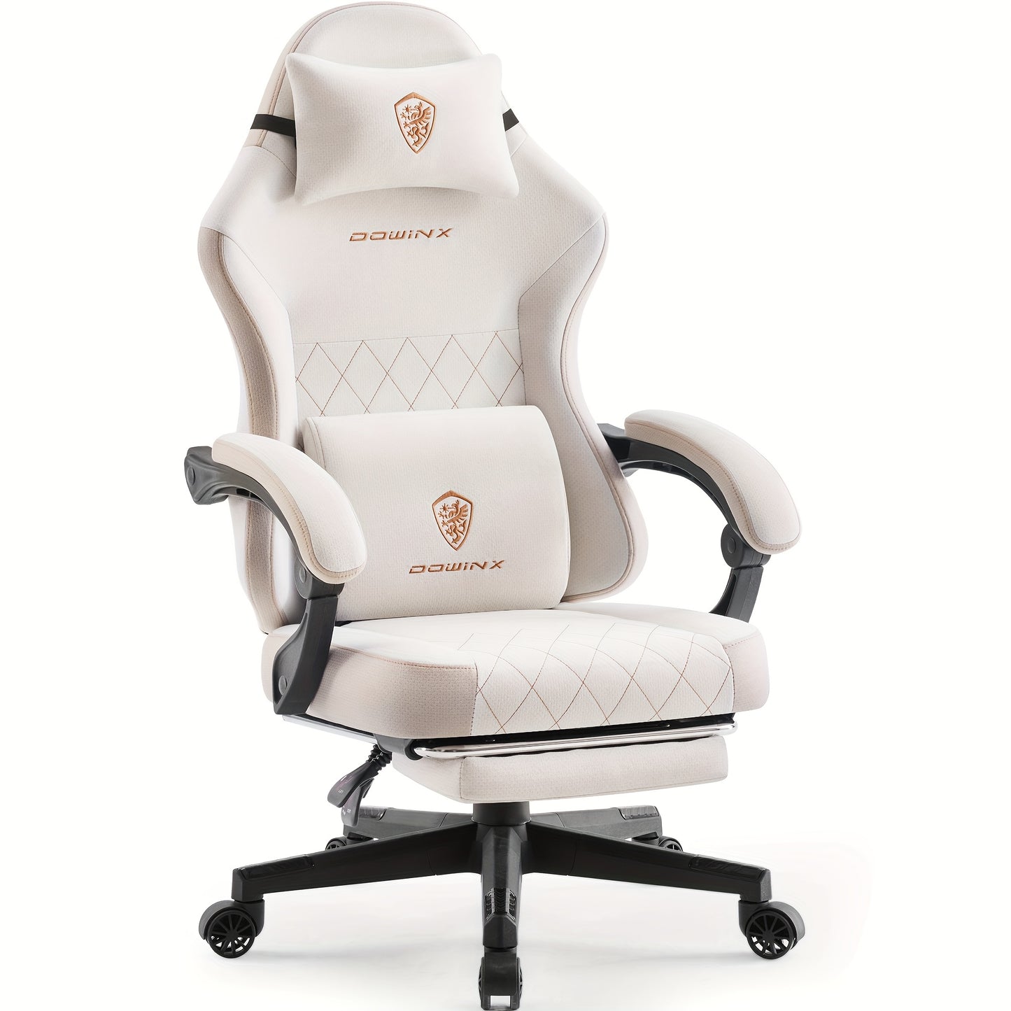 Gamingstoel – Gamestoel – Gaming Chair – Game Stoel – Bureaustoel – Beige – Vleugelrugleuning – Handmatige Kantelfunctie