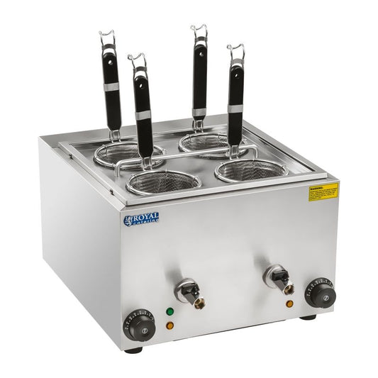 Pastakoker – Pastapan – Spaghettikoker – Dumplingkoker – Stoompan – 2 Kamers Met Kraantjes – RVS & 2x1500W Vermogen