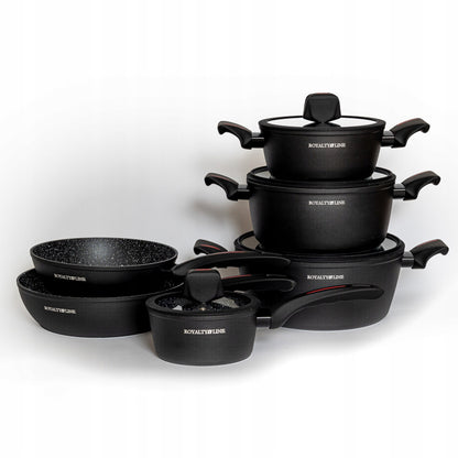 Kookset – Pannenset – Kookgerei – Kookpannen – Steelpannen – Inductiegeschikt – Keramische Antiaanbaklaag – 10-delig – Lichtgewicht Aluminium
